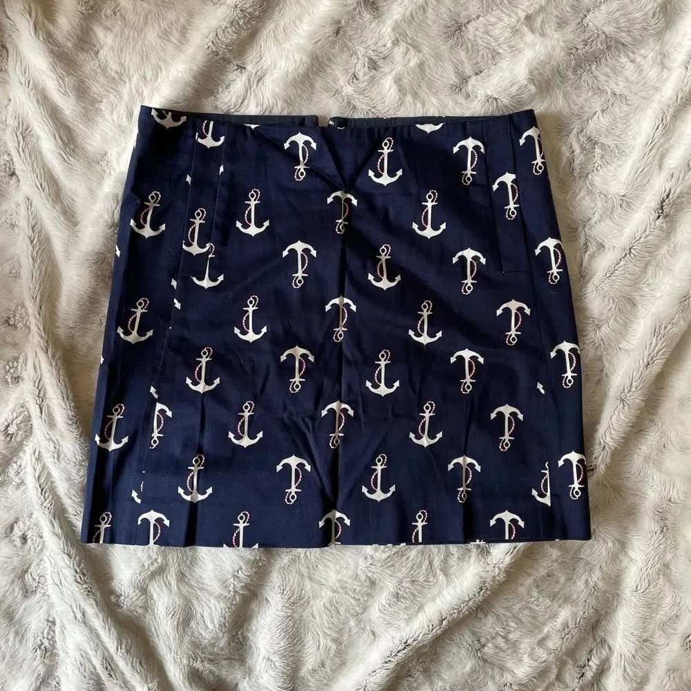 J. Crew Anchor Skirt Size 2 two Navy Blue small